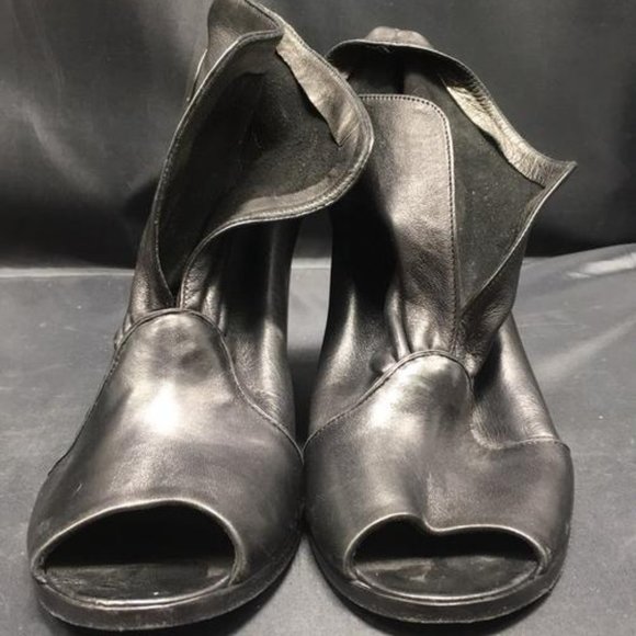 Sigerson Morrison Black Belle By Maxim Boots Wedge - Picture 2 of 12